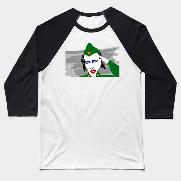 Marilyn Manson Baseball T-Shirt by Tamie